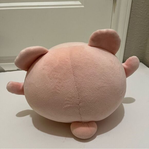 Daiso Plush Bear Pink Teddy Oval Stuffed Animal Squishy Soft Toy Pillow 8” - Picture 8 of 10